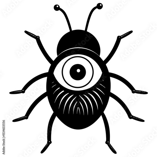 Eyeball bug vector silhouette art