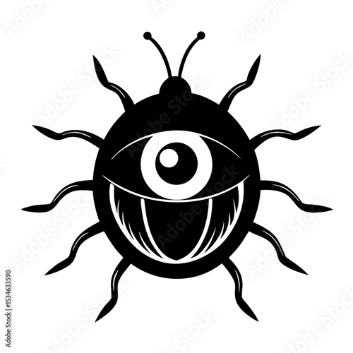 Eyeball bug vector silhouette art