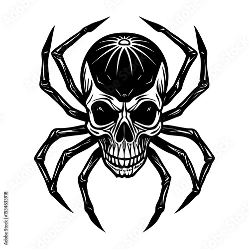 Skull spider vector silhouette art