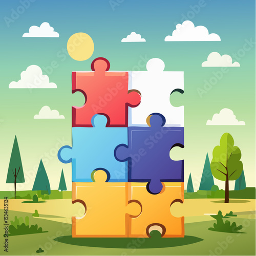 Solve puzzle problem, think of solution, finish or accomplishment, creativity idea or challenge, connect jigsaw piece to resolve work or business trouble, complete jigsaw puzzle