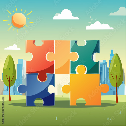 Solve puzzle problem, think of solution, finish or accomplishment, creativity idea or challenge, connect jigsaw piece to resolve work or business trouble, complete jigsaw puzzle
