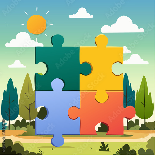 Solve puzzle problem, think of solution, finish or accomplishment, creativity idea or challenge, connect jigsaw piece to resolve work or business trouble, complete jigsaw puzzle