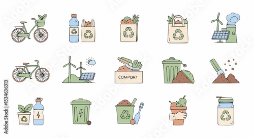 Sustainable living and eco friendly practices promoting renewable energy recycling and waste reduction for a greener world
