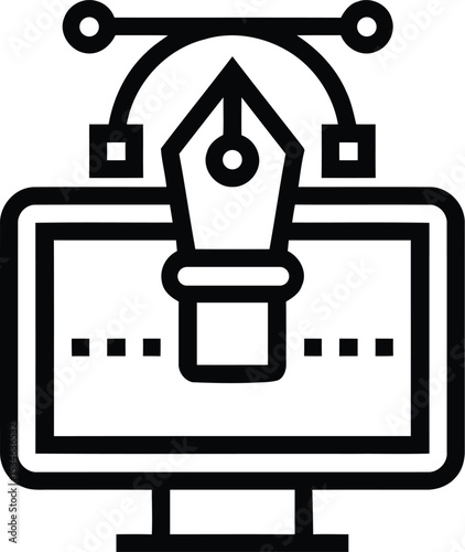 Technology set of web icons in line style. Information technology signs for web and mobile app. IT network system, communication, computer, chip, web design, software, data center, device,