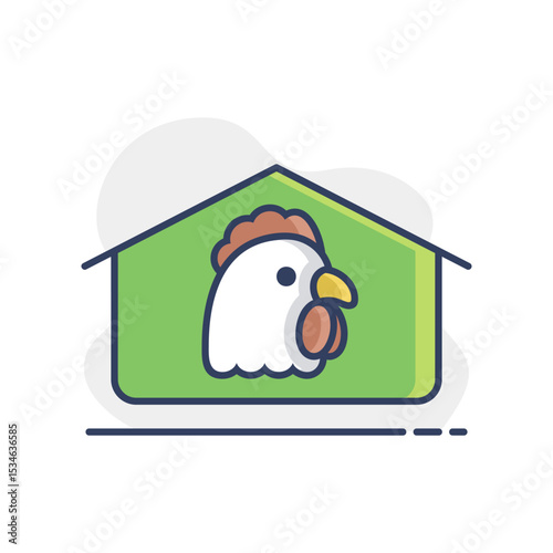 Chicken house vector icon. Farm animal sign