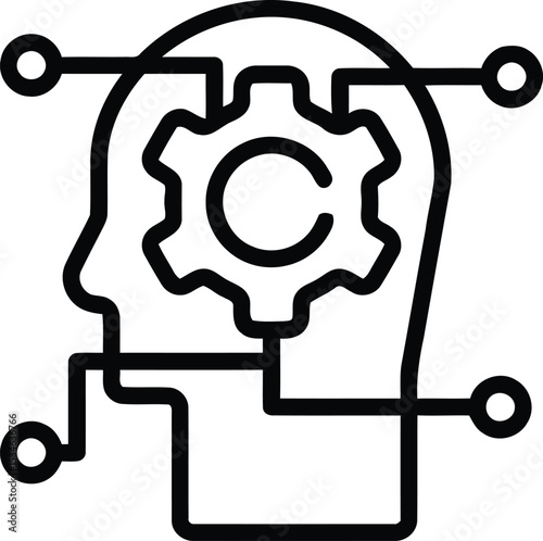 Technology set of web icons in line style. Information technology signs for web and mobile app. IT network system, communication, computer, chip, web design, software, data center, device,