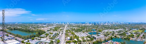 Aerial panorama Hallandale Beach Florida