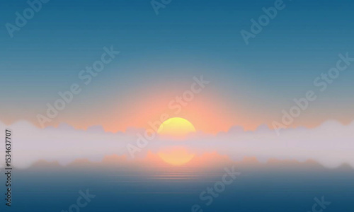 Aesthetic Sunset with Soft Pastel Colors and Calm Waters