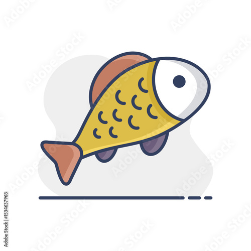 Fish vector icon. Farm animal sign