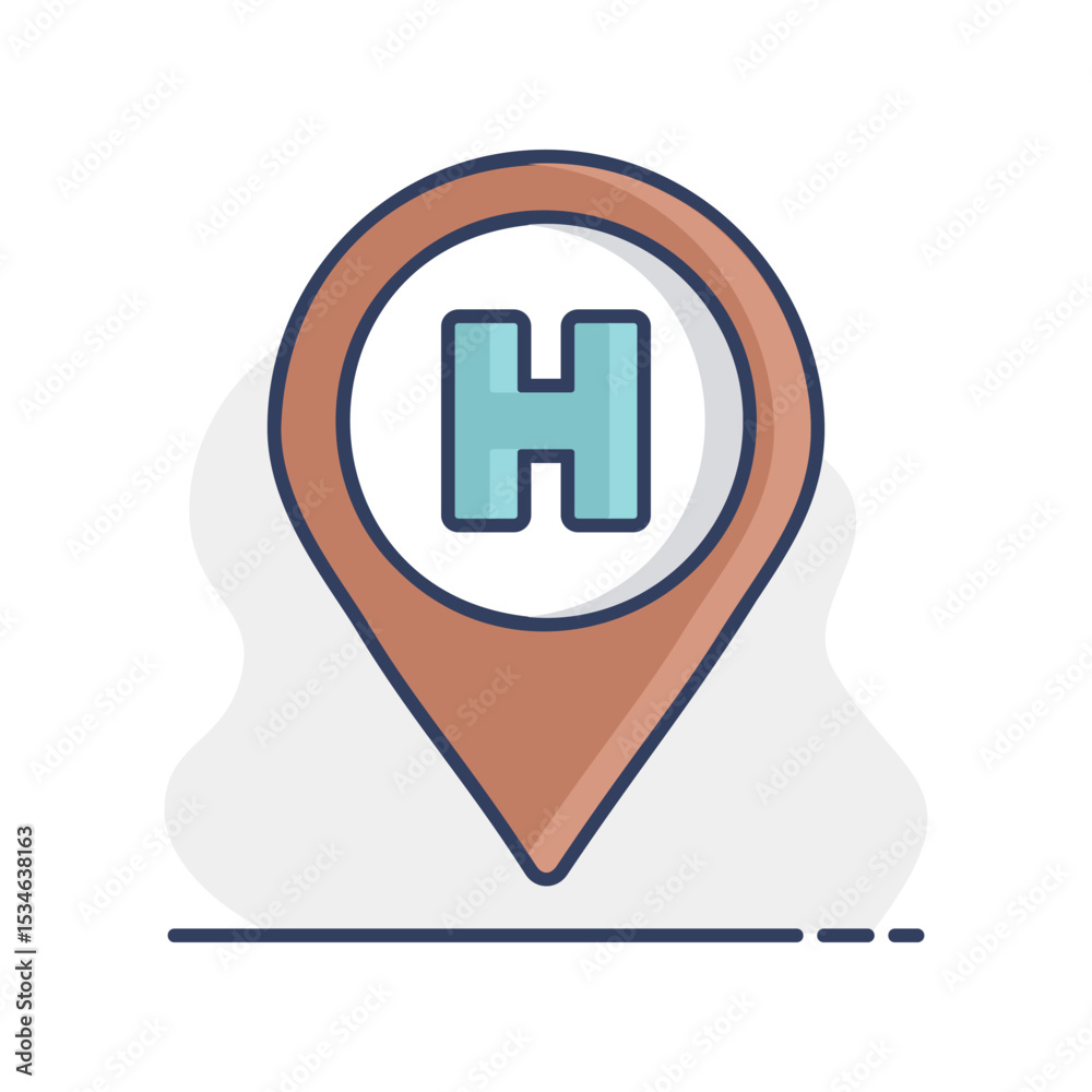 Obraz premium Hospital or heliport pointer vector icon