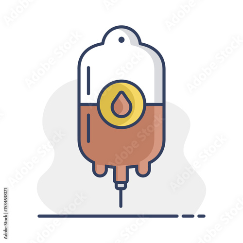 Blood bag vector icon. Medical sign