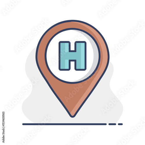 Hospital or heliport pointer vector icon