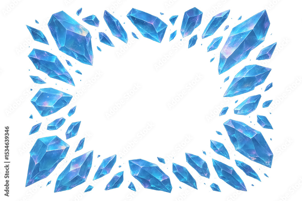 Obraz premium Rectangle Ice Crystal Shards Frame