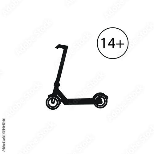 Electric scooter and the fourteen plus sign