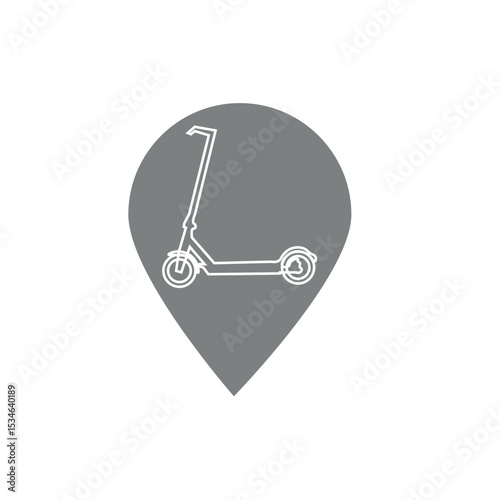 Electric scooter thin lines sign. Navigator,drop icon