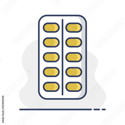 Pills strip vector icon. Medical sign