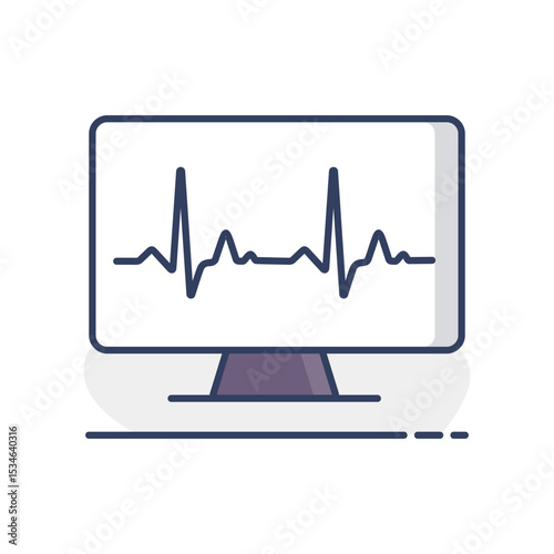 Computer diagnostics vector icon. Medical sign