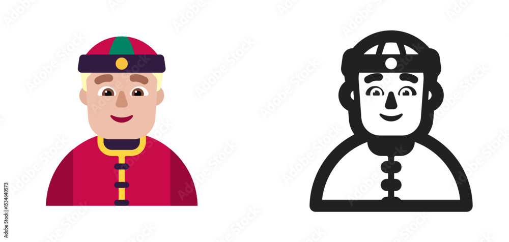 Naklejka premium Person with Red Hat Light Skin