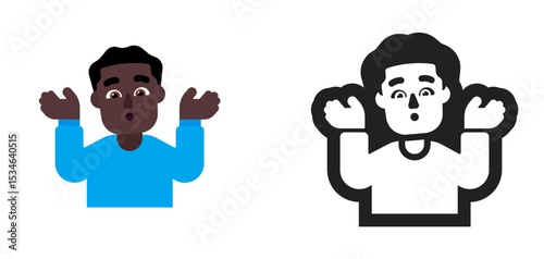 Person Raising Hands Blue Shirt Dark Skin