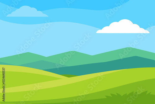 Serene Rolling Hills Landscape A Picturesque Summer Day Scene