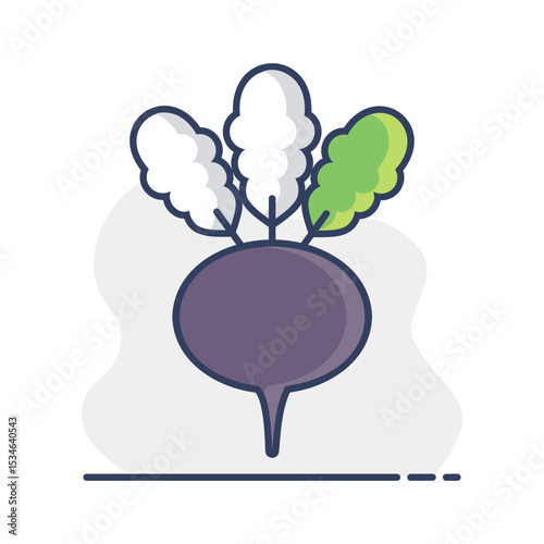 Turnip isolated design vector icon. Vegetable sign
