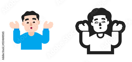 Person Raising Hands Blue Shirt Very Light Skin