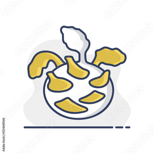 Kohlrabi or German Turnip isolated vector icon