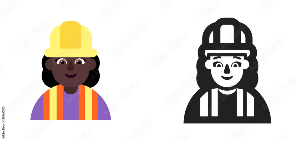 Fototapeta premium Construction Worker with Purple Vest Dark Skin