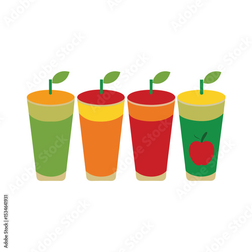 Refreshing Fruit Juice Variety Apple, Orange, and More