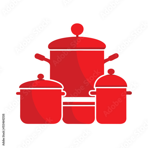Red Cooking Pots and Pans Set Perfect for Kitchen Cooking