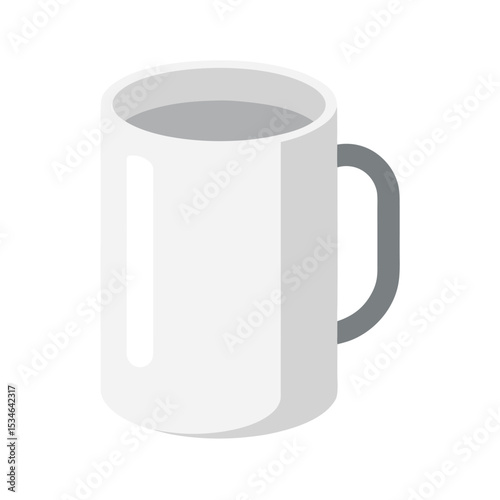 Simple White Mug Illustration A Clean and Minimalist Design