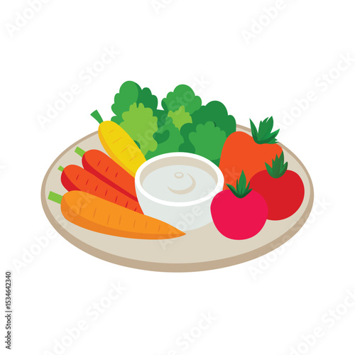 Delicious Veggie Tray with Creamy Dip Healthy Snack Idea