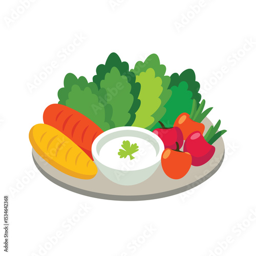 Healthy Vegetable Salad with Creamy Dressing A Delicious and Nutritious Meal