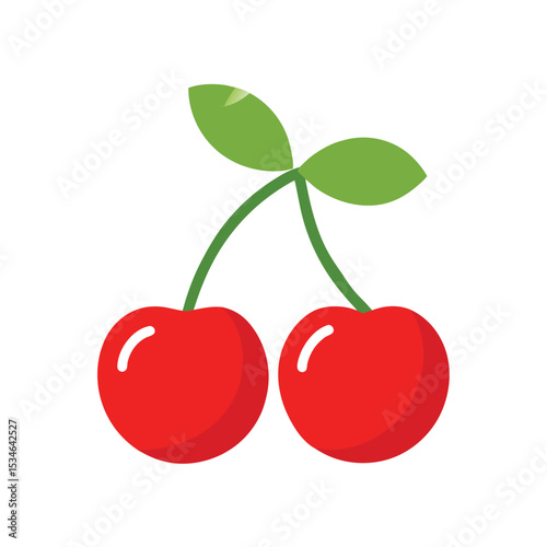 Sweet Cherries A Delightful Duo of Summer Fruit Illustration