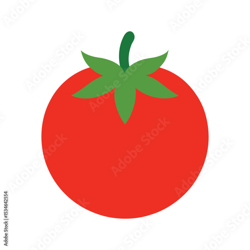 Vibrant Red Tomato A Fresh and Juicy Vector Illustration