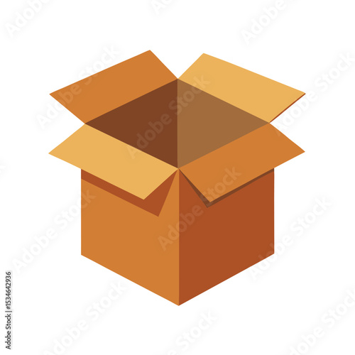 Open Cardboard Box  Empty Package, Delivery, Shipping, and Unboxing Concept