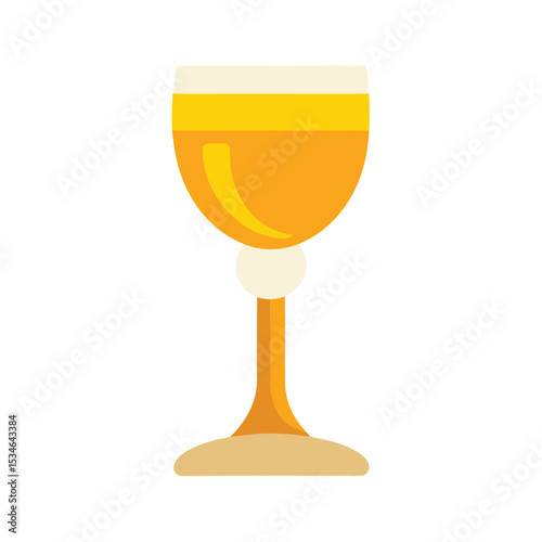 Golden Hour A Sparkling Illustration of a Wine Glass
