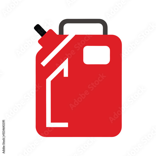 Red Fuel Jerrycan  Portable Fuel Container Icon Illustration