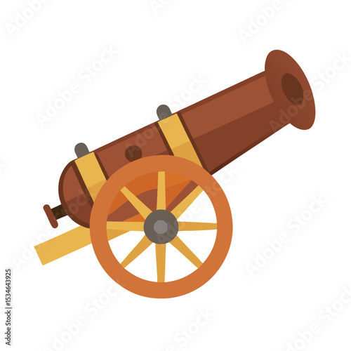 Vintage Cannon Illustration A Detailed Vector Graphic of a Historical Artillery Piece