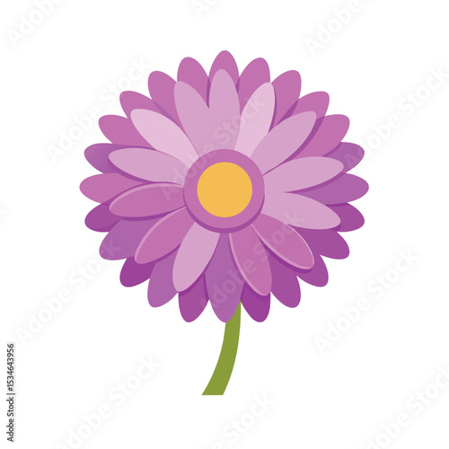 Vibrant Purple Daisy Flower A Stunning Floral Illustration