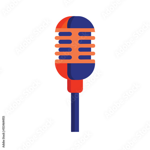 Vintage Microphone Retro Style Illustration Design