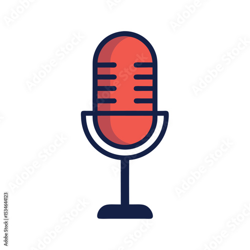 Retro Microphone Illustration Vintage Audio Recording Equipment Design