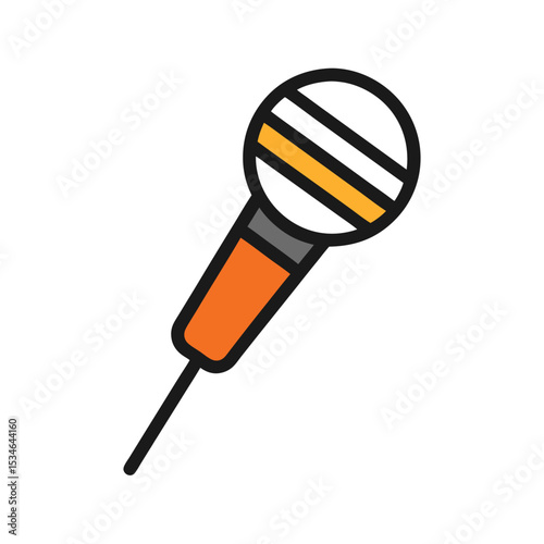 Microphone Icon  A Colorful Vector Illustration of a Dynamic Microphone