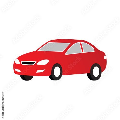 Red Sedan Car Illustration  A Simple Vector Graphic Design of a Classic Automobile