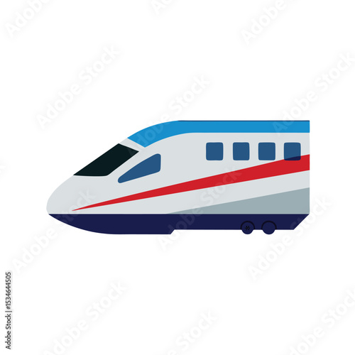 High-Speed Rail Transportation Modern Bullet Train Icon Design