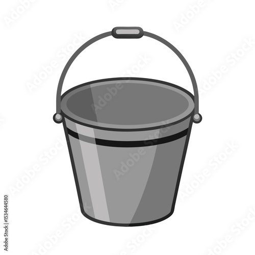 Metal Bucket A Simple Illustration of a Classic Metal Container