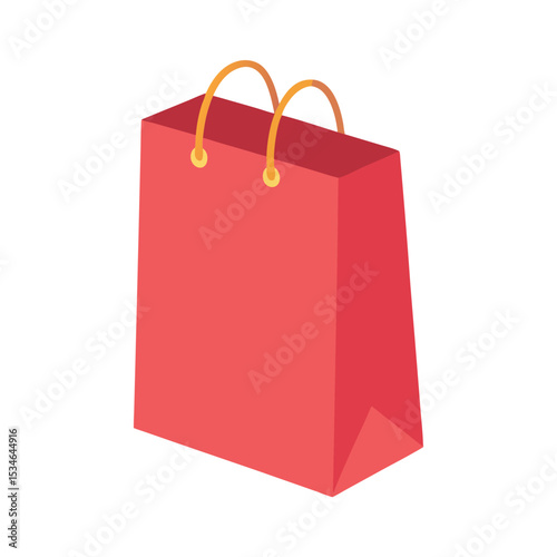 Red Shopping Bag  Perfect for Retail, E-commerce, and Gift Packaging