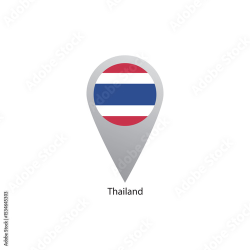 Location Pin icon of Thailand flag. Simple vector illustration.