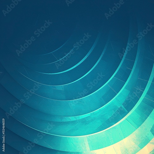 Neon Blue-Green Concentric Slices × Terracotta Zigzag Matrix: Dynamically Scattered on Ice-Grey Background, Optical Art Vector Layers