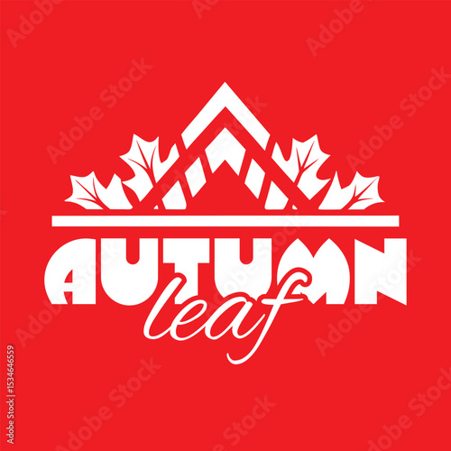 Autumn Leaf Typography with Graphic Elements